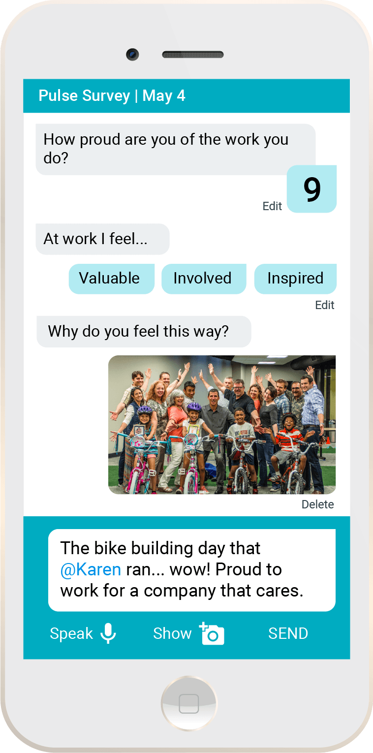 Joyous Employee Feedback - Mobile view